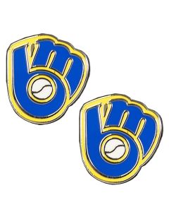 Milwaukee Brewers Ball and Glove Logo Post Earrings