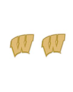 Wisconsin Badgers Gold Motion W Stud Earrings
