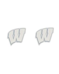 Wisconsin Badgers Silver Motion W Stud Earrings