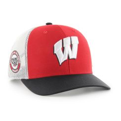 Wisconsin Badgers '47 Brand Red White & Black Sidenote Trucker Adjustable Cap